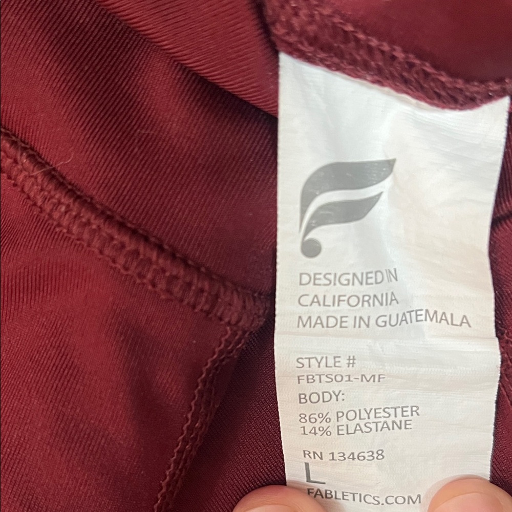 Fabletics Burgundy Active Leggings - Picture 2 of 5